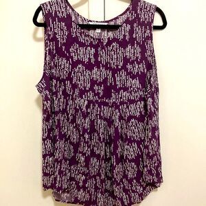 Prescott New York Sleeveless Blouse with concealed button front closure. Sz 2X.